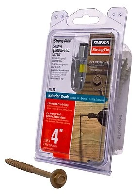 Wood Screw Hex Washer 0.65 X 4 Inch - Sdwh19400db-r12