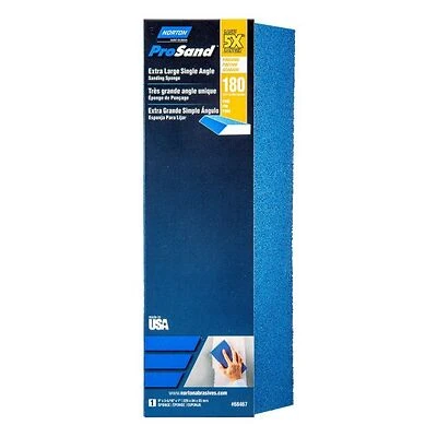 Prosand Very Large Sanding Sponge, Unique Angle, 9" X 3 5/16" X 1", Grade 180