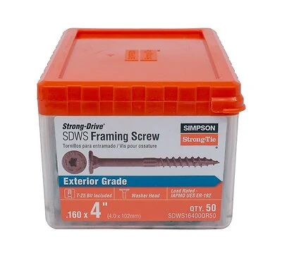 Sdws Framing Screw 0.45 X 0.16 X 4 Inch - 50 Count
