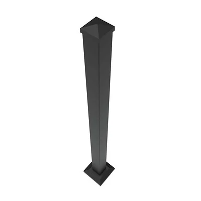 Versarail 2.5" X 2.5" X 45" Matte Black Aluminum Rail Post With Trim