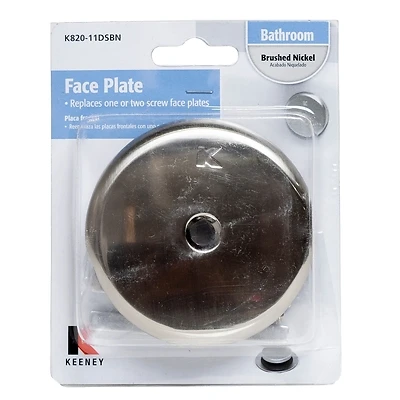 Universal Face Plate In Brushed Nickel For Standard Size Tubs - 3.12 In Diameter