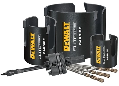 Elite Multi-material Hole Saw Set With 7 Pieces And Carbide Tipped Teeth
