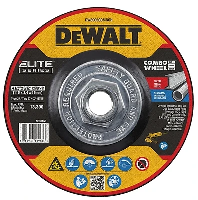 Elite Series 4-1/2 Inch T27 Wheel Cut Combo For Cutting, Grinding, Notching