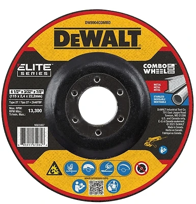 Elite Series 4-1/2 Inch T27 Wheel Cut Combo For Cutting, Grinding, Notching