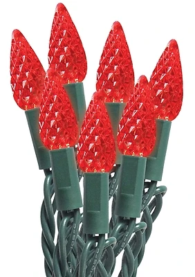 C6 Led String Lights, Red, 50 Bulbs, Indoor/outdoor, Model 29552