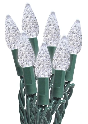 C6 Led String Lights, Cool White, 50 Bulbs, Indoor/outdoor Use