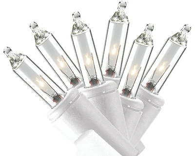 50-lamp Clear Incandescent Christmas Light Set, 11.54 Ft, 120 V, 20.4 W