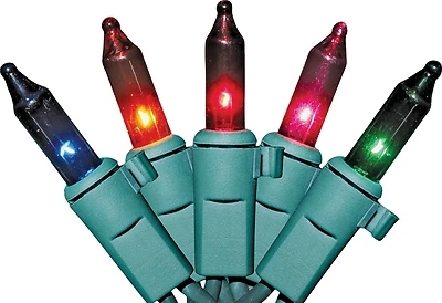 V4051-49 Christmas Light Set, 50-lamp, 120v, 20.4w, Incandescent, 1000 Hour Life