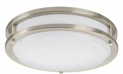 Satin Nickel Decorative Orbit Flushmount Light 11 Inch Energy Star Rated