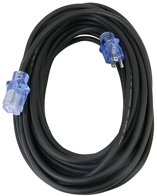14/3 Heavy-duty Rubber Extension Cord, 50 Feet With Led Indicator Light