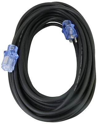 Powerzone 12/3 Heavy-Duty Rubber Extension Cord, 50 Ft, LED Indicator