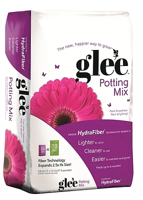 Glee Hydrafiber Potting Mix, 0.4 Cubic Feet Coverage Area