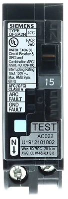 120v 15a Circuit Breaker, 1 Pole, Plug-on Neutral Load Center