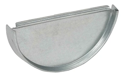 Galvanized Steel Half-round End Cap, 5 In Length, 3-1/2 In Width, Model Cen265-u