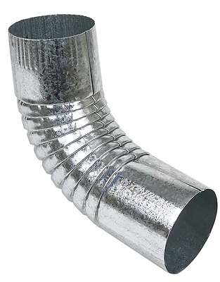 3 Inch Round 26 Gauge Galvanized Steel Elbow For Half-round Gutters