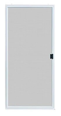 Sliding Patio Screen Door, White, 36 In Opening Width, Fiberglass Screen