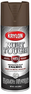 Rust Tough Spray Enamel Flat Leather Brown 12 Ounce Can