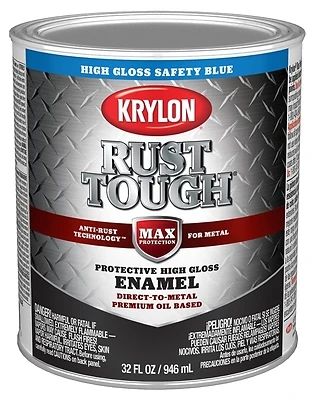 Rust Tough Enamel Gloss Safety Blue Paint Quart - Anti-rust Protection