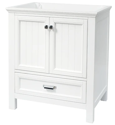 Brantley 30x21 Inch White Vanity Cabinet With Soft Close Doors And Drawer