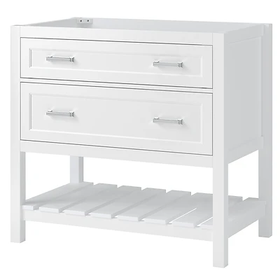Lawson 36x21 Inch White Wood Vanity With Storage