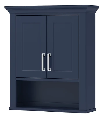 Lawson Aegean Blue Wall Cabinet 24 X 28 Inches With Adjustable Shelf
