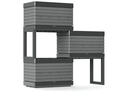 Hdr-076650 Modular Planter Box, 15.1 In H, 11 In W, 22 In D, Gray