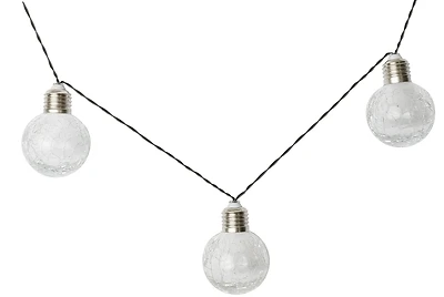 Solar Crackle Glass Ball String Lights - 10 Feet, 10 Lights, Model 27101