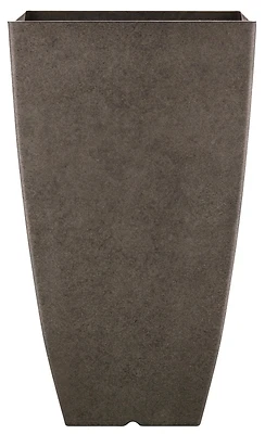Newland Planter, 21 In H, Square, Plastic/resin, Gray Stone Aesthetic