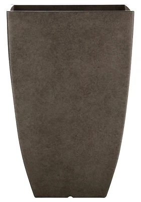 Newland Planter Hdr-091653, 15-1/2 In H, Square, Gray Plastic/resin