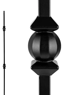 Double Sphere Black Interior Baluster - Model Sqi2bs
