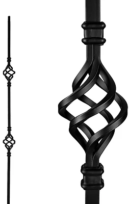 Double Basket Interior Baluster Black 2-pack Sqi2b