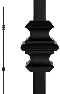 Double Collar Interior Baluster Black - Model Sqi2c