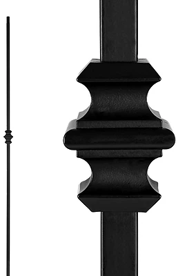 Single Collar Black Baluster For Interior Stairways - Model Sqi1c