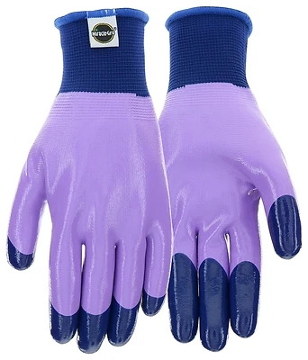 Miracle-gro Nitrile Fingertip Work Gloves, Medium/large, Breathable And Multi-purpose