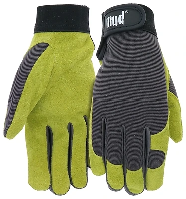 Mud MD71001G-W-SM Leather Palm Gloves, Women's, S/M, Grass