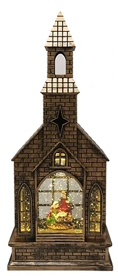 92814 Glistening Church, 13.5 In H, Christmas Decoration With Light And Music