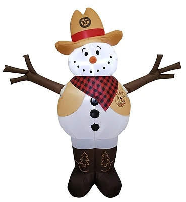 90702 Inflatable Cowboy Decoration, 4 Feet With Led Lights