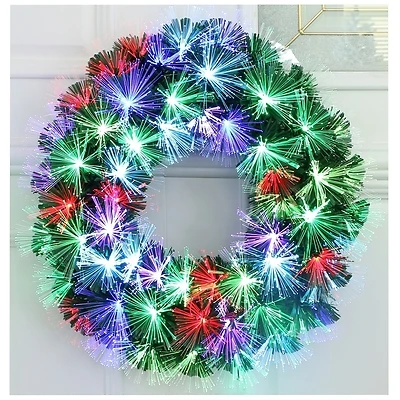 54828 Led Multi-color Firework Wreath, 20 Inch With Remote Control