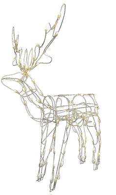 36888 Standing Buck, 12 In Width, Pvc/metal, Clear Mini String Led Bulb
