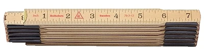 101404u Folding Rule, 78 In Length, 1/16 In Graduation, Birch Wood/steel