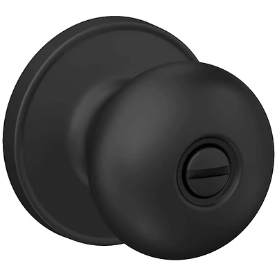 Stratus Matte Black Privacy Knob Set For Bedroom And Bathroom - Model J40str622
