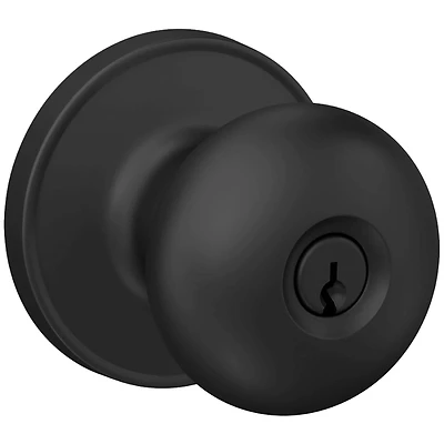 Stratus Keyed Entry Knob Lock Set In Matte Black - Model J54str622