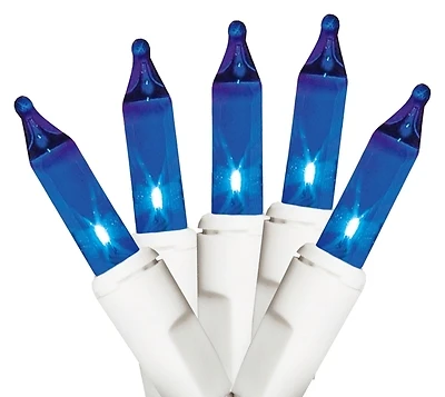 1762-24 Icicle Light Set, 100 Blue Lamps, 7 Ft Length, 2.5v