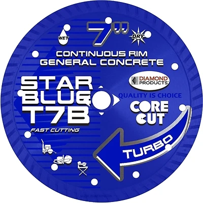 Turbo Diamond Blade 7 Inch X 0.095 Inch For Concrete And Masonry