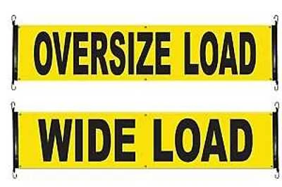49894-15 Oversized Load Safety Banner, 18 In W X 84 In L, Heavy-duty Vinyl
