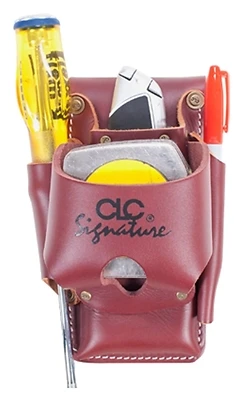 Heavy-duty Leather Tool Holder With Four Pockets And Tape Holder - Model 21464