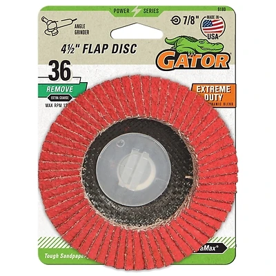 Abrasive Flap Wheel 36 Grit 4-1/2 Inch X 7/8 Inch For Metal Grinding
