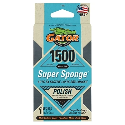 Sanding Sponge, 3 x 5 In., 1500 Grit