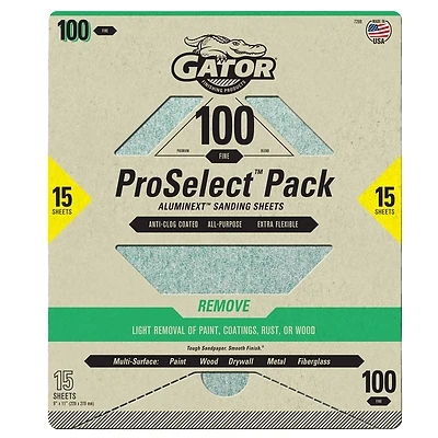 Premium Sandpaper Sheets, 100 Grit, 9 x 11 In., 15-Pk.