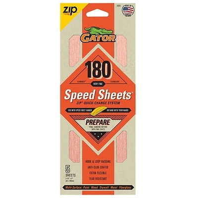 Zip Speed Sandpaper Sheets, 120 Grit, 5-Pk.